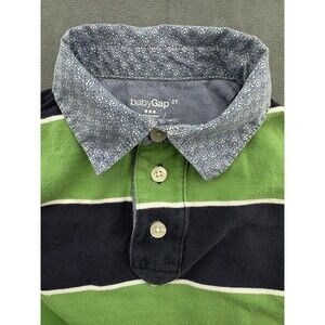 babyGap Boys Shirt 2T Long Sleeve Button Collared Striped Toddler Shirt Rugby